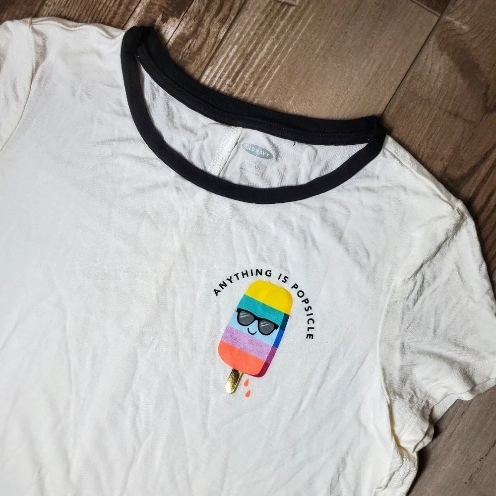 Old Navy Graphic Tulip-Hem Tunic Tee for Girls Size Large 10-12 EUC